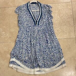 Blue and White Patterned poupette at Barths coverup